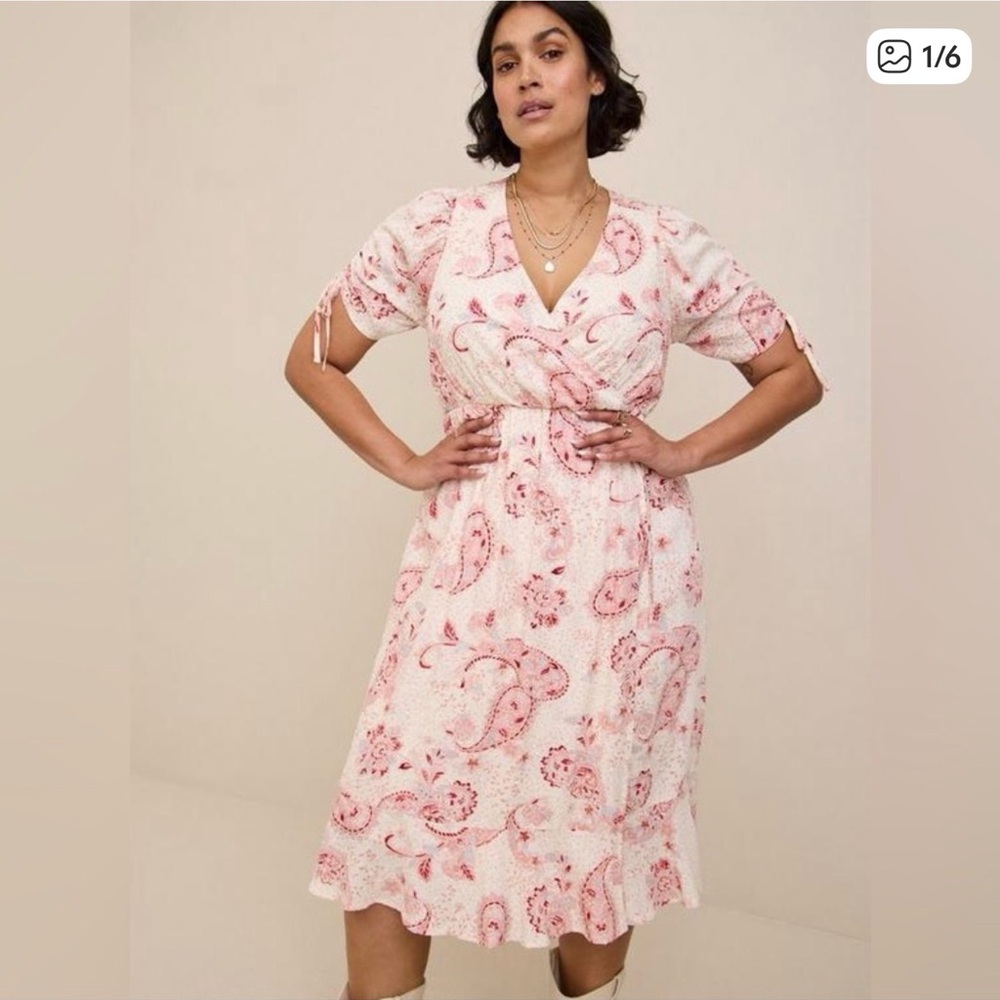Torrid Paisley Black and Cream Dress